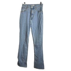 Helmut lang Jeans Womens 28 Straight Leg Light Blue Denim Zipper Broke